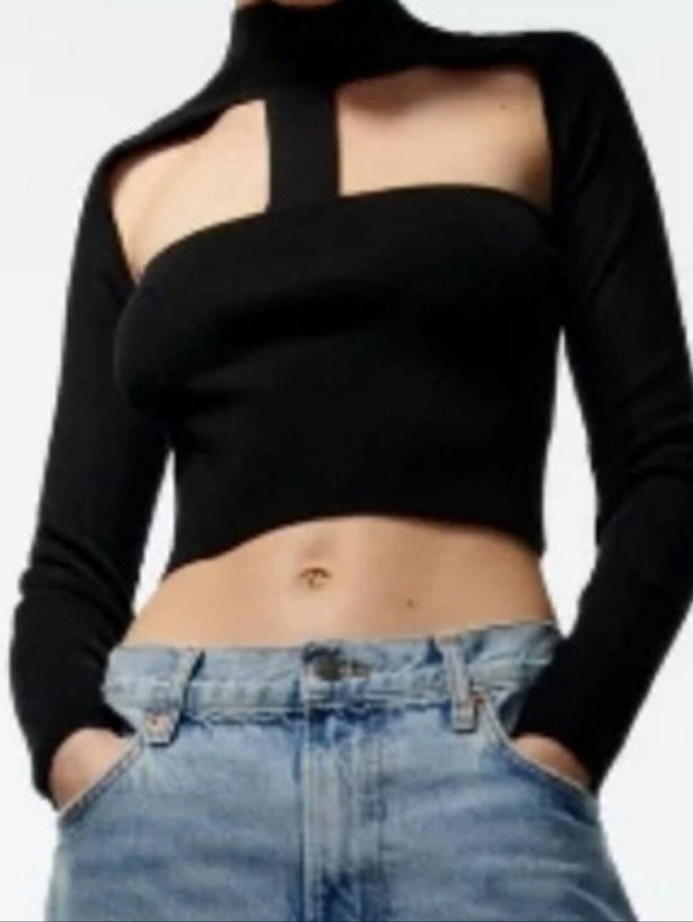 Zara Black Cutout Knit Sweater - Picture 5 of 5